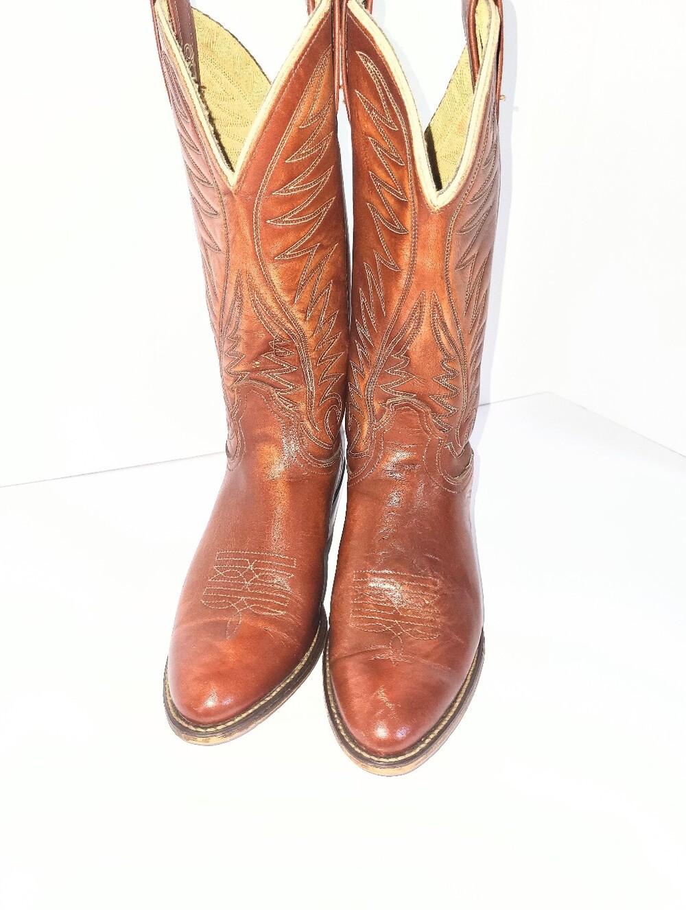 Vintage acme Cowboy Boots 1970's Genuine Leather Western Flame 7 C - Picture 3 of 16